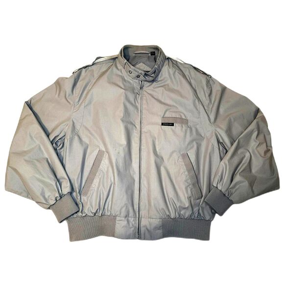 Vintage Light Gray Members Only Bomber Jacket | Size 46 | 80s Retro Icon - Picture 1 of 10